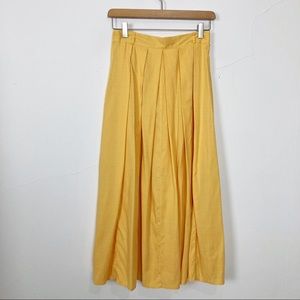 Vintage A-line Pleated Midi Skirt